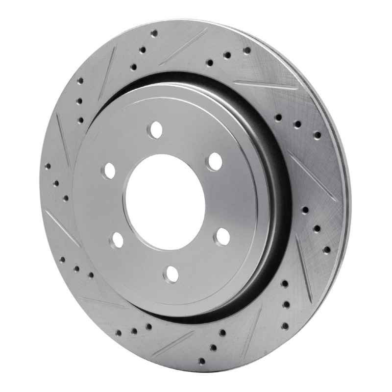 Ford F-150 Brake Rotor (1) - Rear Left - R1 Concepts - Drilled & Slotted - Silver - `15-`17